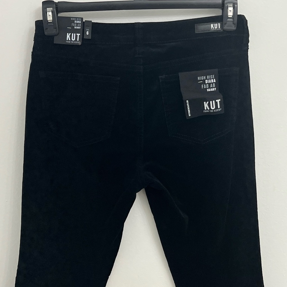 Kut from the Kloth Black Straight Leg Corduroy Women's Jeans - Picture 13 of 16